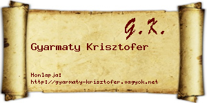 Gyarmaty Krisztofer névjegykártya