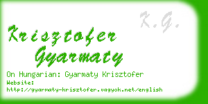 krisztofer gyarmaty business card